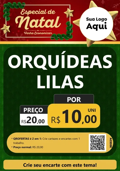 Modelo de Cartaz para Cartaz A4 Vertical com o tema Especial de Natal para Floricultura e jardim