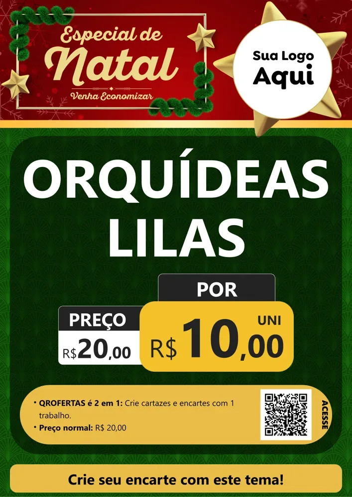 Modelo de Cartaz para Cartaz A4 Vertical com o tema Especial de Natal para Floricultura e jardim