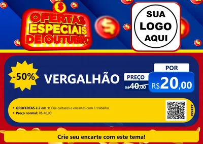 Modelo de Cartaz para Cartaz A4 Horizontal com o tema Ofertas Especiais de Outubro para Ferragens