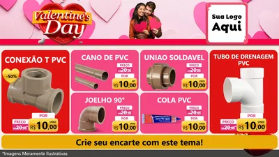 Modelo de TV para TV Horizontal com o tema Valentine's Day para Tubos e conexões