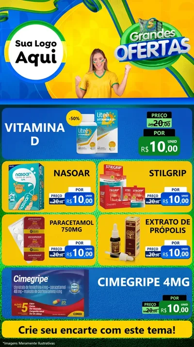 Modelo de TV para TV Vertical com o tema Grandes Ofertas para Farmácia