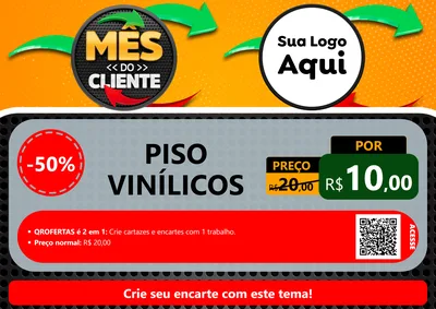 Modelo de Cartaz para Cartaz A4 Horizontal com o tema Mês do Cliente para Material para Construção