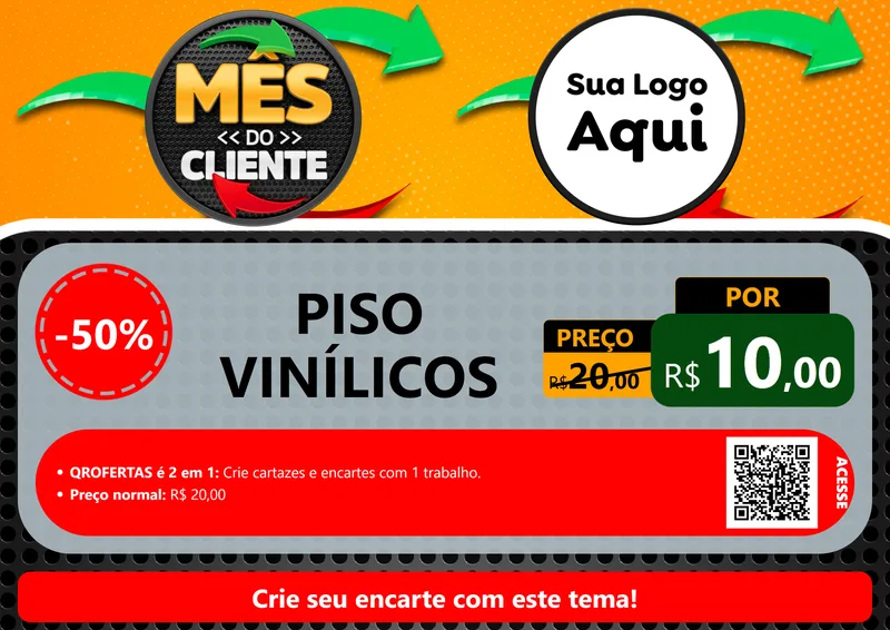 Modelo de Cartaz para Cartaz A4 Horizontal com o tema Mês do Cliente para Material para Construção