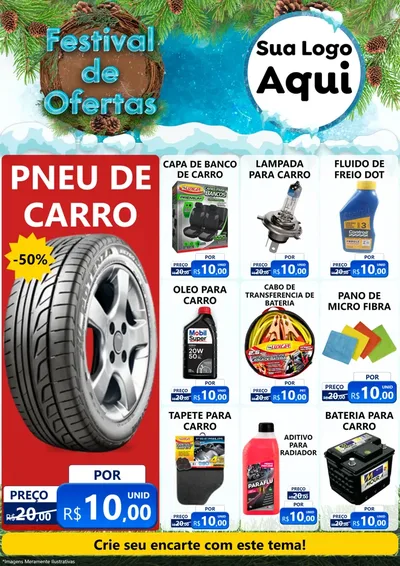Modelo de Encarte para Encarte A4 Vertical com o tema Festival de Ofertas - Inverno para Auto peças