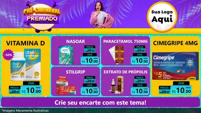 Modelo de TV para TV Horizontal com o tema Pré-Carnaval Premiado para Farmácia