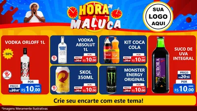 Modelo de TV para TV Horizontal com o tema Hora Maluca para Distribuidora de bebidas