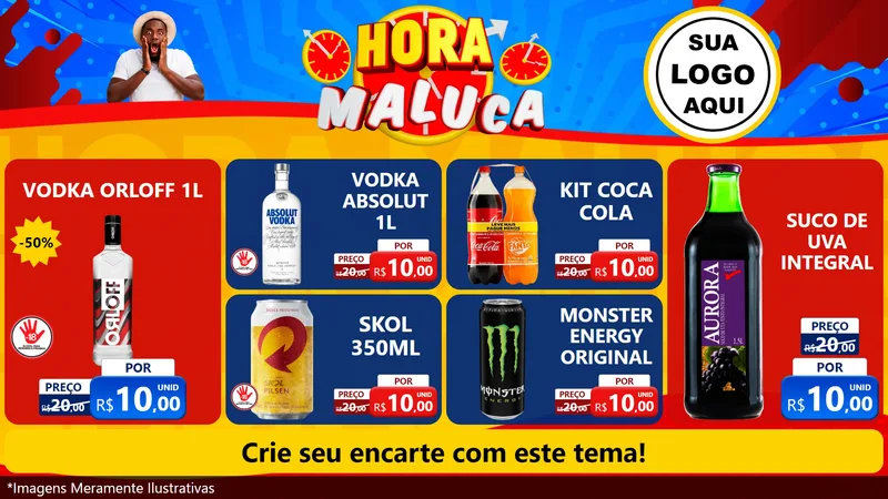 Modelo de TV para TV Horizontal com o tema Hora Maluca para Distribuidora de bebidas