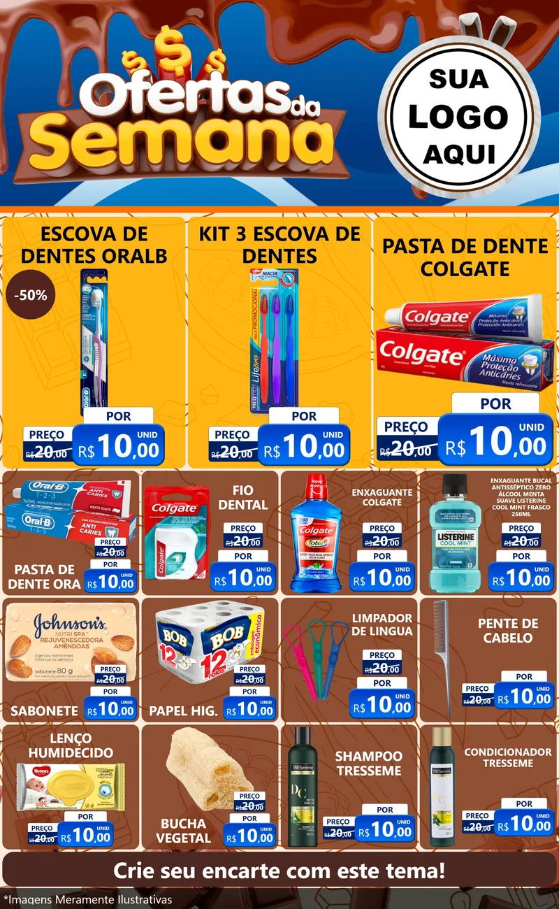 Modelo de Encarte para Encarte Grande com o tema Ofertas da Semana - Páscoa para Higiene Pessoal