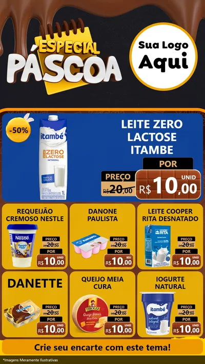 Modelo de Rede Social para Stories com o tema Especial Páscoa para Frios e Laticínios