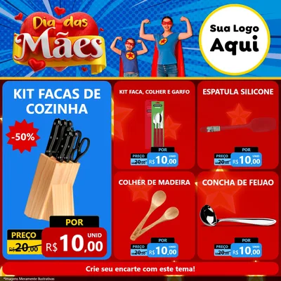 Modelo de Rede Social para Feed Facebook com o tema Dia das Mães para Utilidades Domésticas