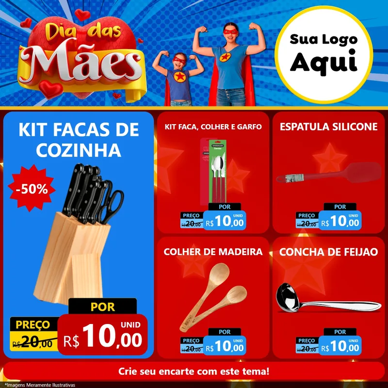 Modelo de Rede Social para Feed Facebook com o tema Dia das Mães para Utilidades Domésticas