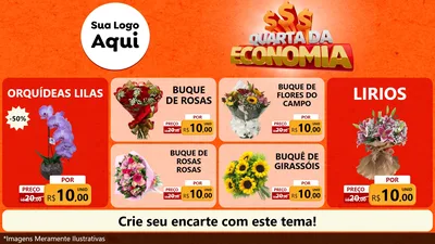 Modelo de TV para TV Horizontal com o tema Quarta da Economia para Floricultura e jardim