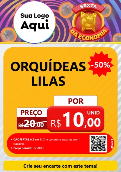 Modelo de Cartaz para Cartaz A4 Vertical com o tema Sexta da Economia para Floricultura e jardim
