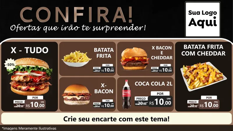 Modelo de TV para TV Horizontal com o tema Confira! Ofertas que irão te surpreender! para Hamburgueria