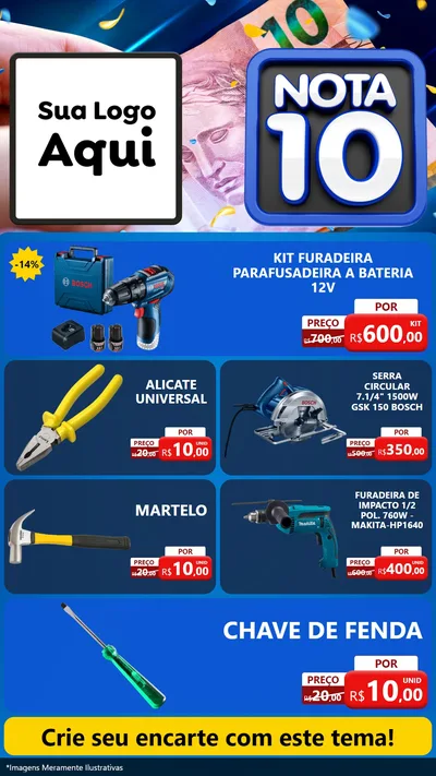 Modelo de TV para TV Vertical com o tema Nota 10 para Maquinas e Ferramentas
