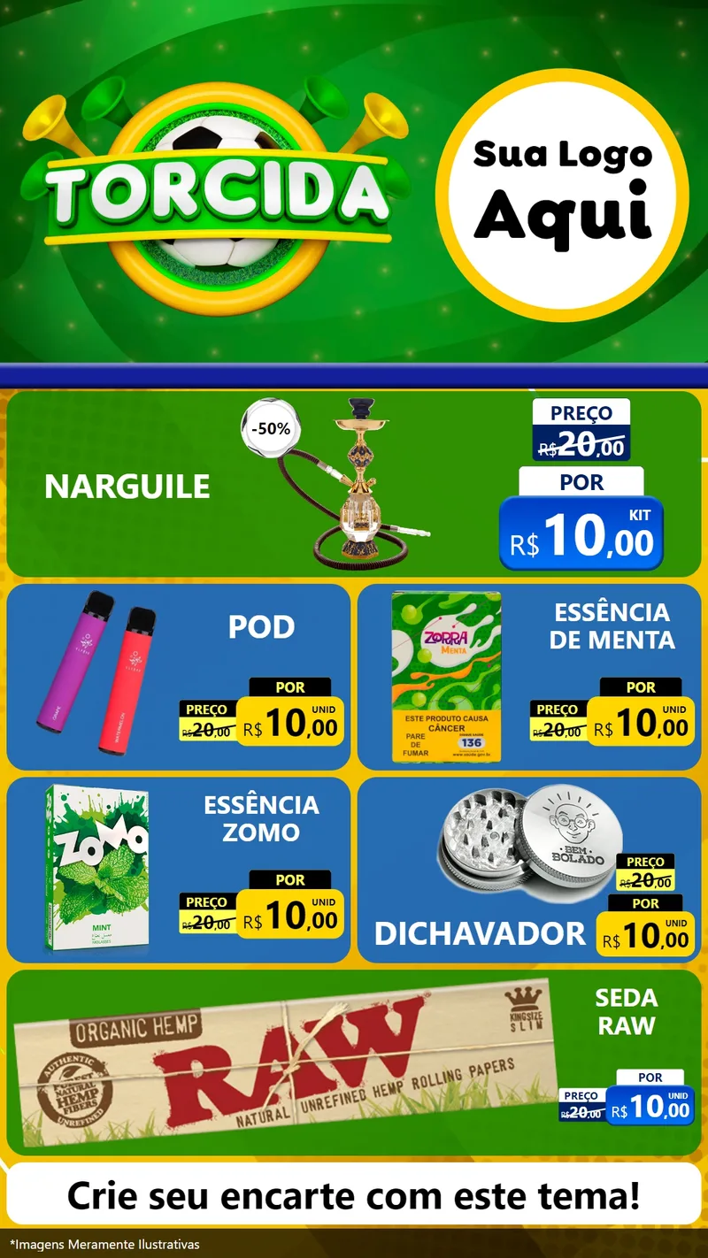 Modelo de TV para TV Vertical com o tema Torcida para Tabacaria