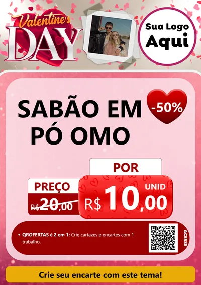 Modelo de Cartaz para Cartaz A4 Vertical com o tema Valentine's Day para Produtos de Limpeza