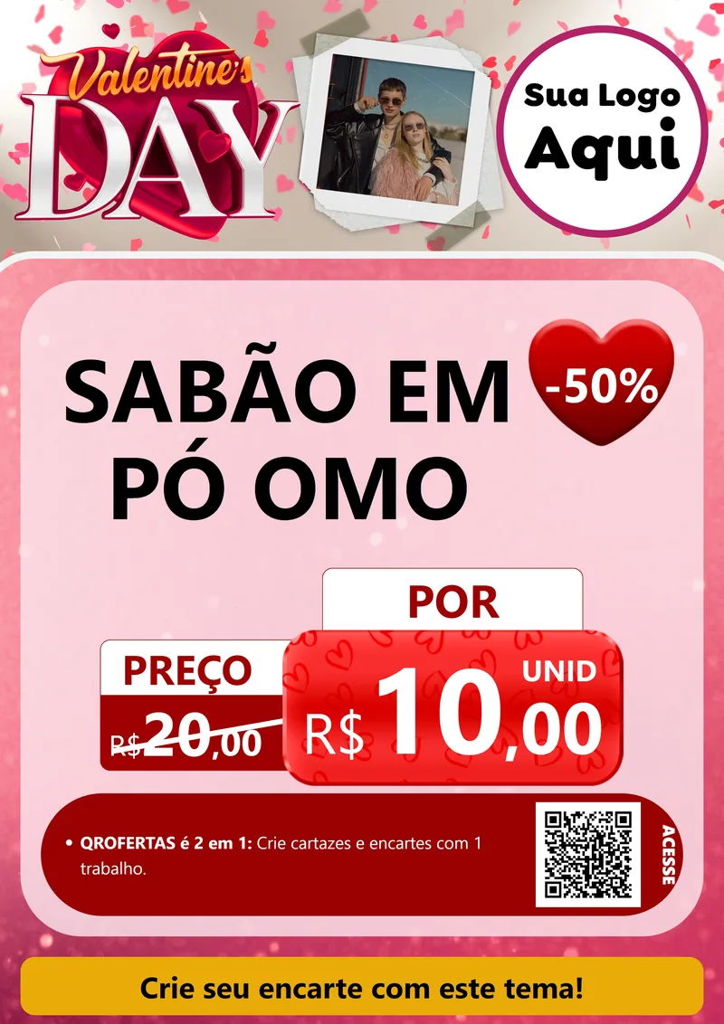 Modelo de Cartaz para Cartaz A4 Vertical com o tema Valentine's Day para Produtos de Limpeza