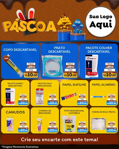 Modelo de Rede Social para Feed Instagram com o tema Páscoa para Embalagens