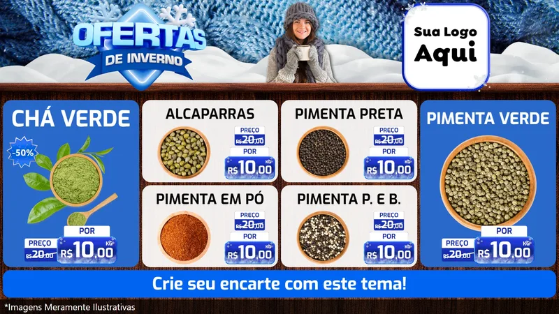 Modelo de TV para TV Horizontal com o tema Ofertas de Inverno para Produtos Naturais