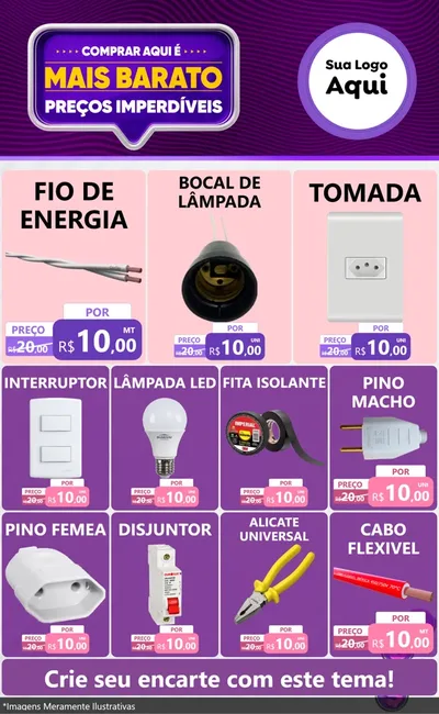 Modelo de Encarte para Encarte Grande com o tema Mais Barato para Materiais Elétricos