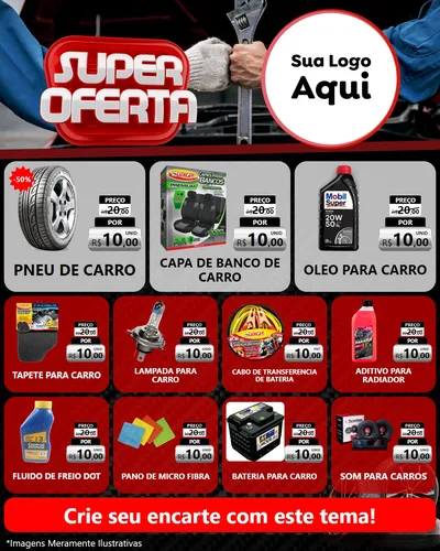 Modelo de Rede Social para Feed Instagram com o tema Super Oferta - Autopeças para Auto peças