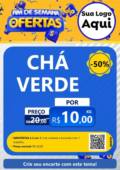 Modelo de Cartaz para Cartaz A4 Vertical com o tema Fim de Semana de Ofertas para Produtos Naturais
