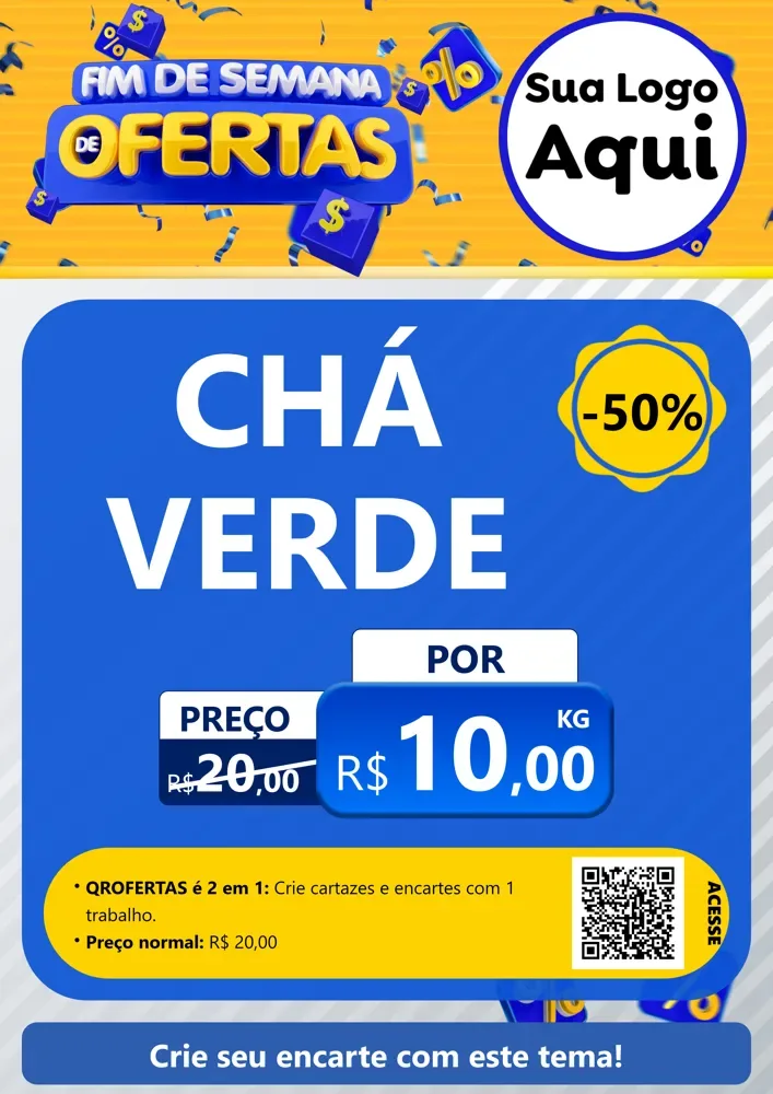Modelo de Cartaz para Cartaz A4 Vertical com o tema Fim de Semana de Ofertas para Produtos Naturais