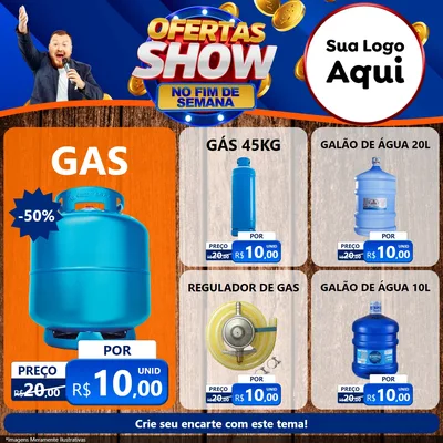 Modelo de Rede Social para Feed Facebook com o tema Ofertas Show No Fim De Semana para Água e gás