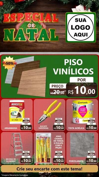 Modelo de Rede Social para Stories com o tema Especial de Natal para Material para Construção