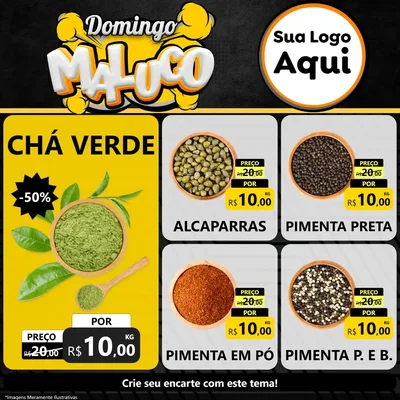 Modelo de Rede Social para Feed Facebook com o tema Domingo Maluco para Produtos Naturais