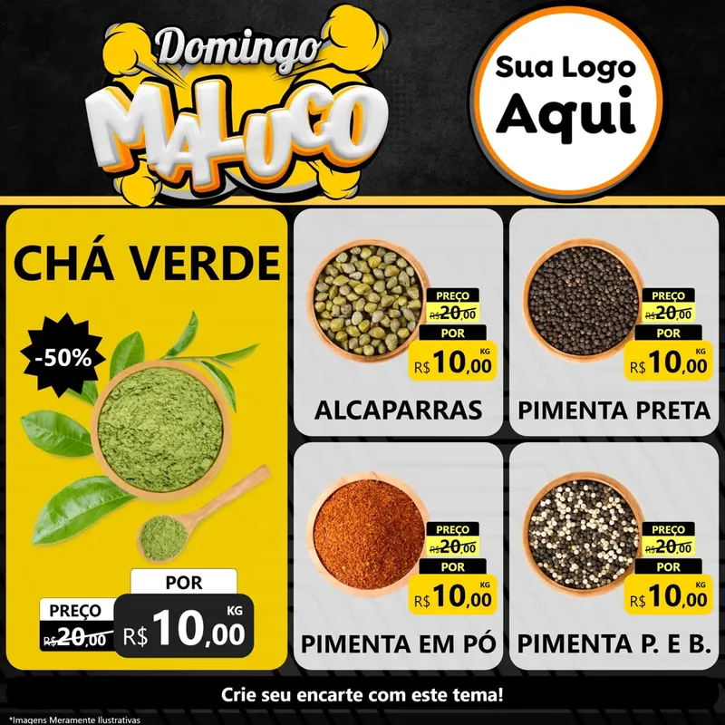 Modelo de Rede Social para Feed Facebook com o tema Domingo Maluco para Produtos Naturais