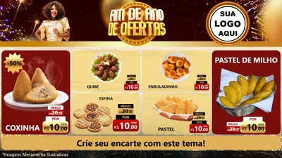 Modelo de TV para TV Horizontal com o tema Fim de Ano de Ofertas para Salgadaria