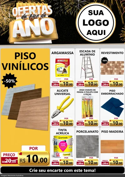 Modelo de Encarte para Encarte A4 Vertical com o tema Ofertas de Fim de Ano para Material para Construção