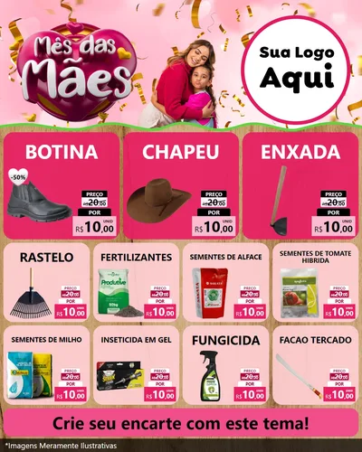 Modelo de Rede Social para Feed Instagram com o tema Mês das Mães para Agropecuária