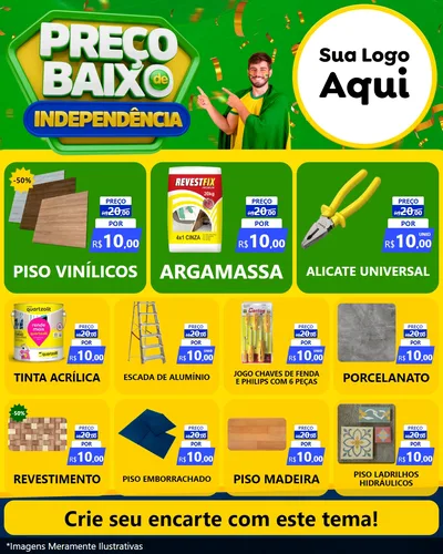 Modelo de Rede Social para Feed Instagram com o tema Preço Baixo de Independência para Material para Construção