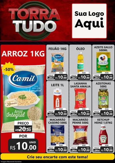 Modelo de Encarte para Encarte A4 Vertical com o tema Torra Tudo para Supermercado