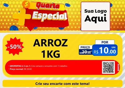 Modelo de Cartaz para Cartaz A4 Horizontal com o tema Quarta Mais Especial para Supermercado