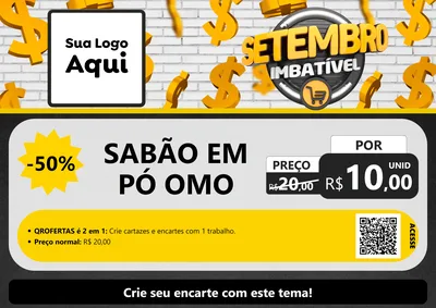 Modelo de Cartaz para Cartaz A4 Horizontal com o tema Setembro Imbatível para Produtos de Limpeza