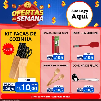 Modelo de Rede Social para Feed Facebook com o tema Ofertas Da Semana para Utilidades Domésticas