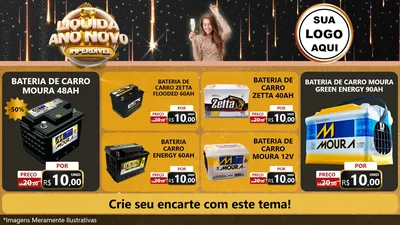 Modelo de TV para TV Horizontal com o tema Liquida Ano Novo Imperdível para Baterias Elétricas