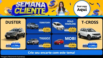 Modelo de TV para TV Horizontal com o tema Semana do Cliente para Concessionaria de Carros