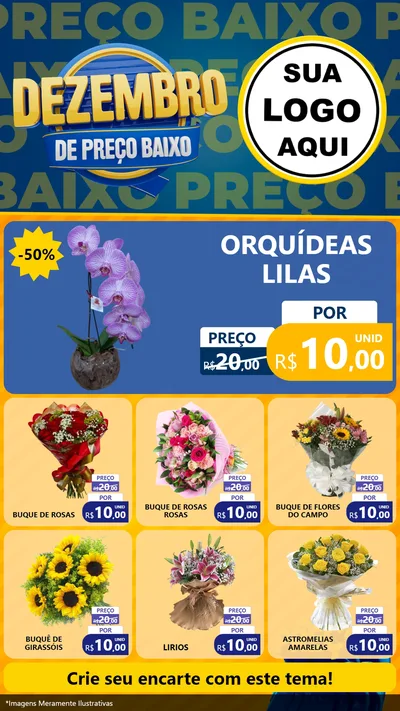 Modelo de Rede Social para Stories com o tema Dezembro de Preço Baixo para Floricultura e jardim