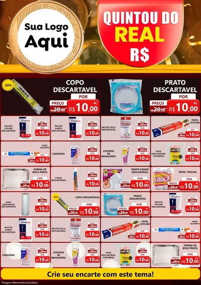 Modelo de Encarte para Encarte A4 Vertical com o tema Quintou do Real para Embalagens