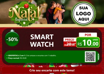 Modelo de Cartaz para Cartaz A4 Horizontal com o tema Natal Especial para Informática