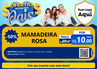 Modelo de Cartaz para Cartaz A4 Horizontal com o tema Ofertas do Dia dos Pais para Bebês