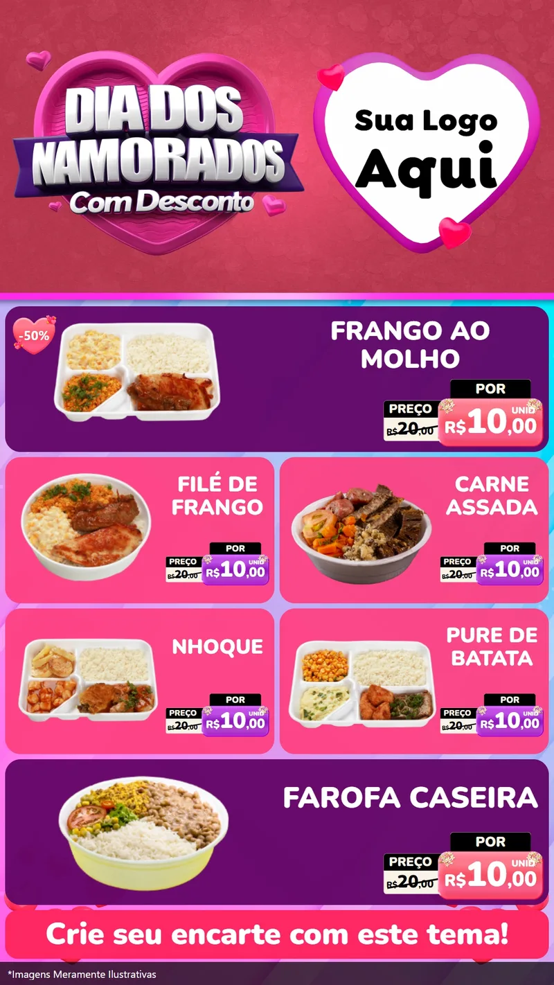 Modelo de TV para TV Vertical com o tema Dia Dos Namorados Com Desconto para Restaurante