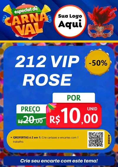 Modelo de Cartaz para Cartaz A4 Vertical com o tema Especial de Carnaval para Perfumes