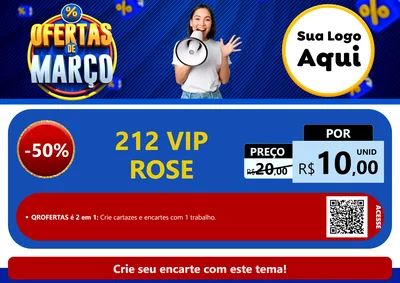 Modelo de Cartaz para Cartaz A4 Horizontal com o tema Ofertas de Março para Perfumes