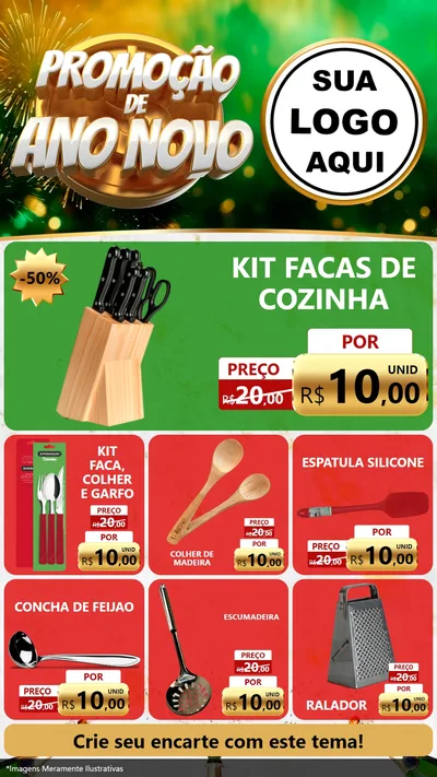 Modelo de Rede Social para Stories com o tema Promoção de Ano Novo para Utilidades Domésticas